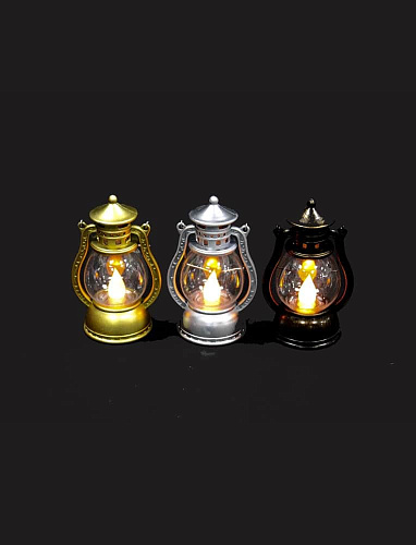 													Новогодний фонарик Имитация лампы золотая 12 см 9918283g фото 2